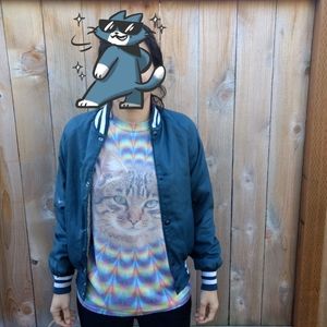 Vintage Trippy Cat Tshirt!